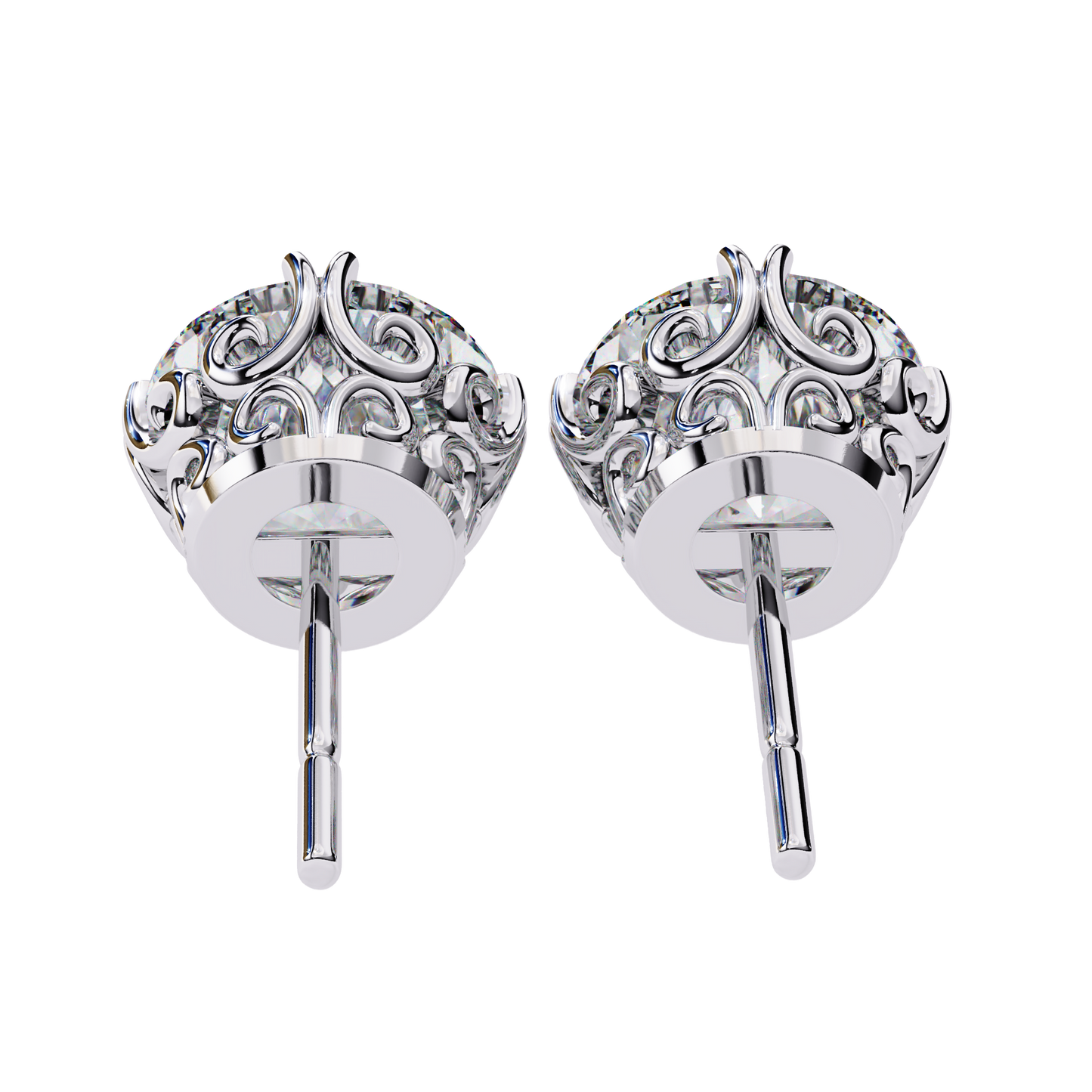 Vintage Filigree Diamond Studs