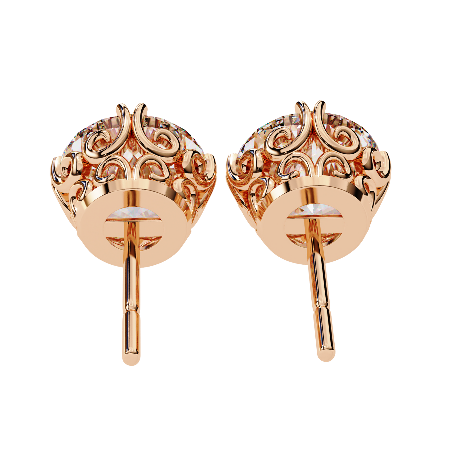 Vintage Filigree Diamond Studs
