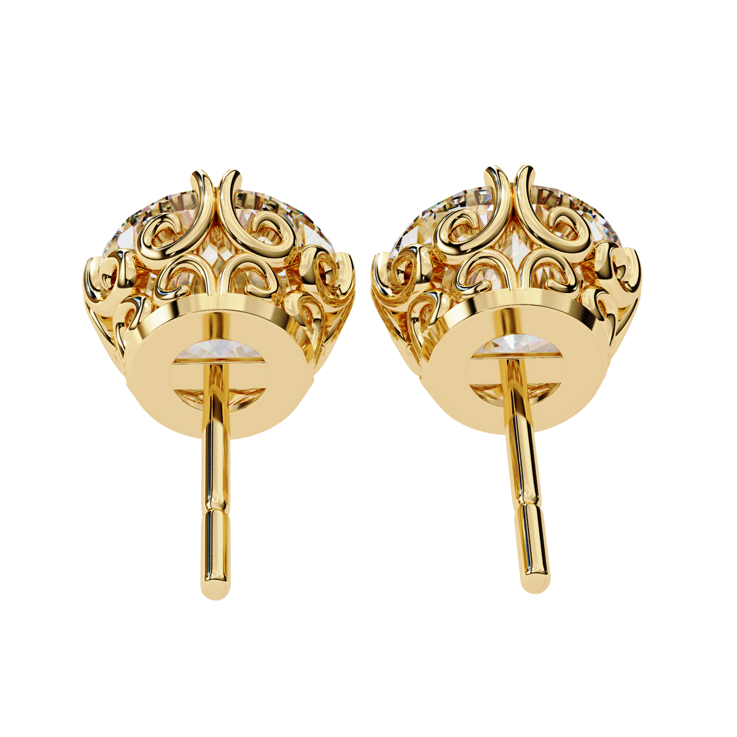 Vintage Filigree Diamond Studs