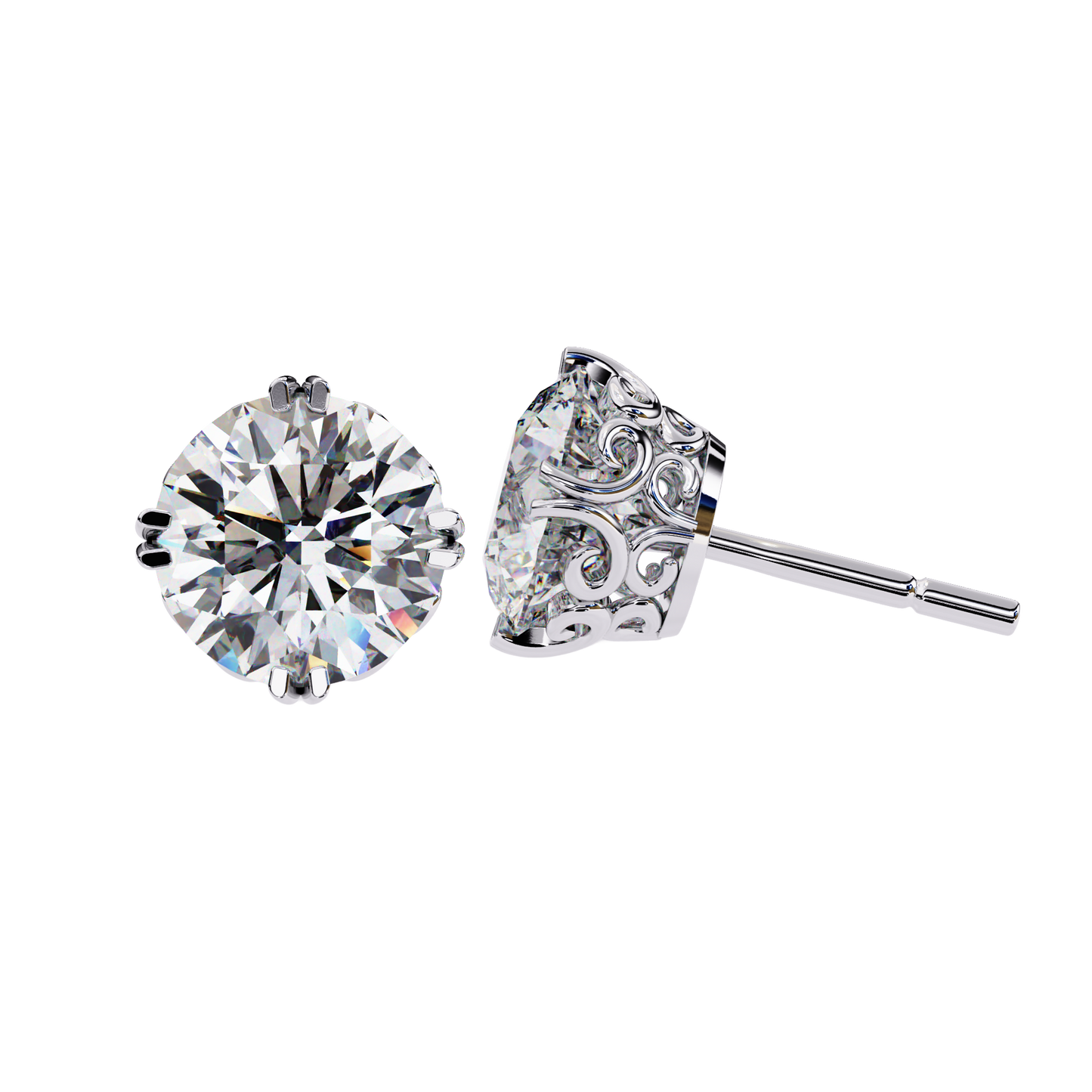 Vintage Filigree Diamond Studs