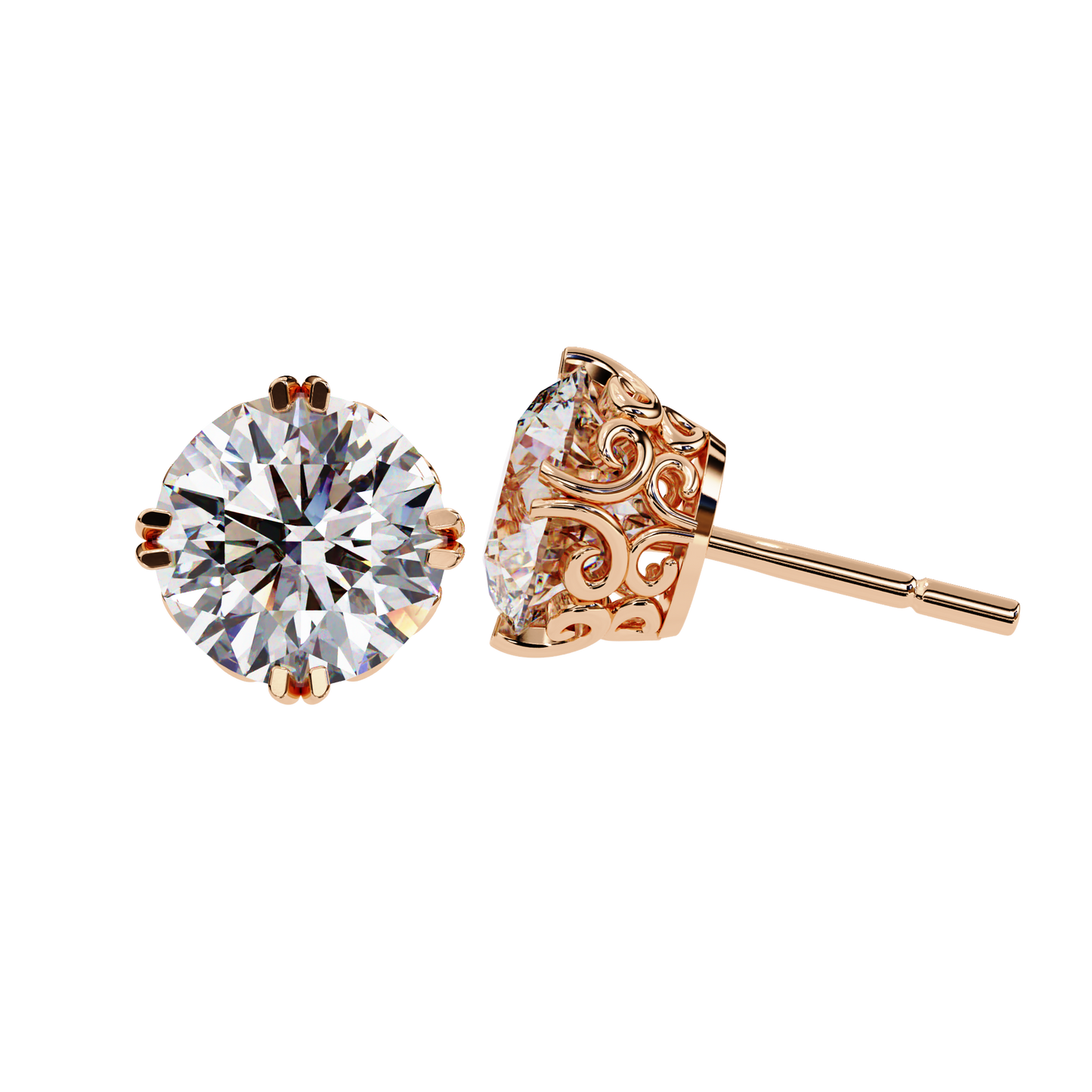 Vintage Filigree Diamond Studs