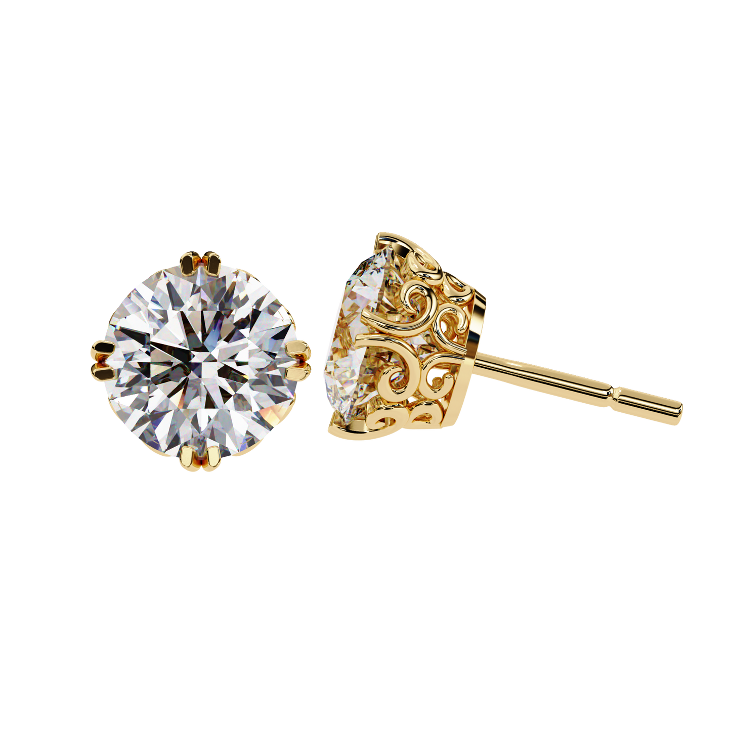 Vintage Filigree Diamond Studs