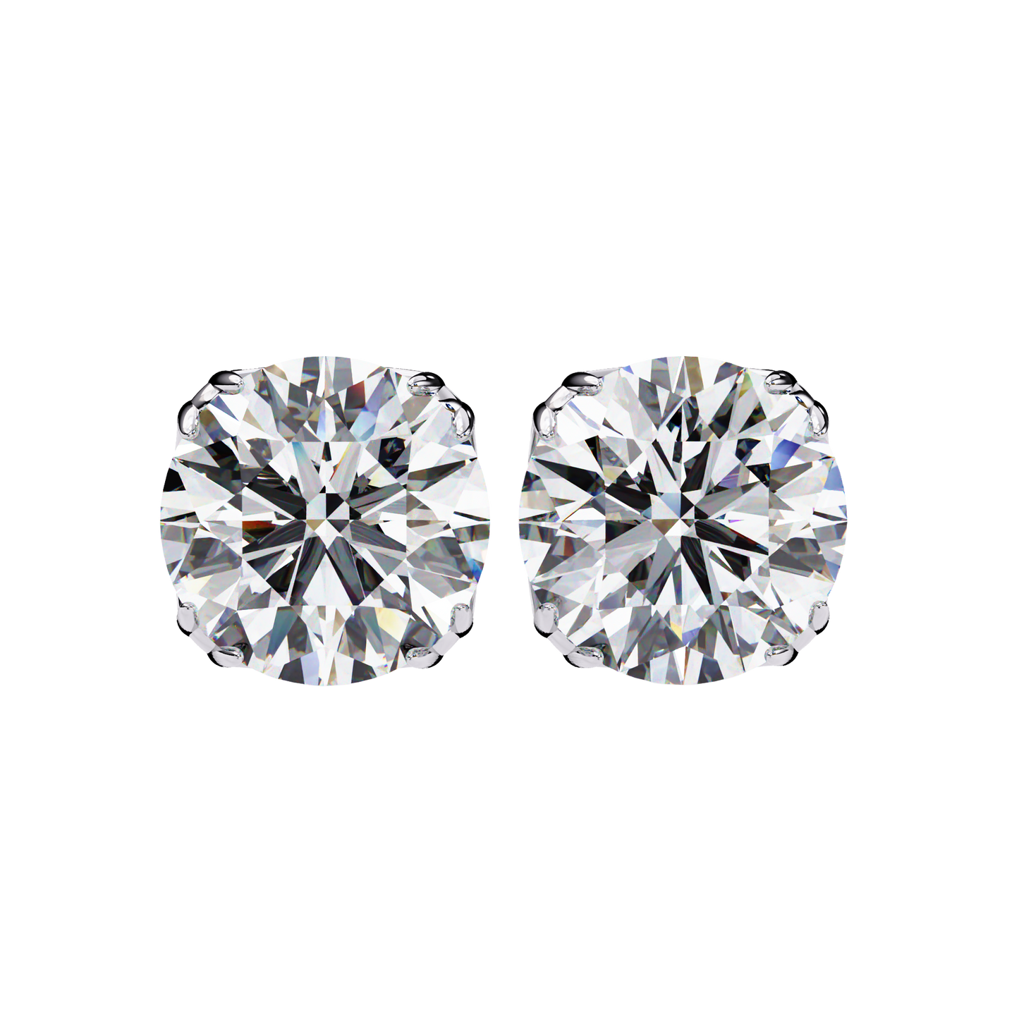 Classic Round Solitaire Diamond Stud Earrings