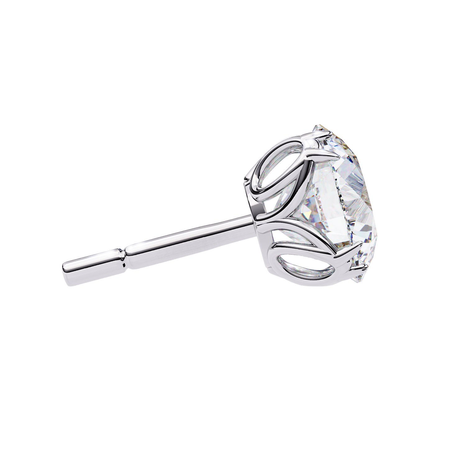 Classic Round Solitaire Diamond Stud Earrings