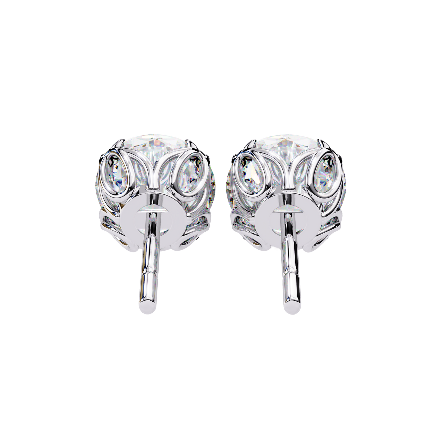Classic Round Solitaire Diamond Stud Earrings