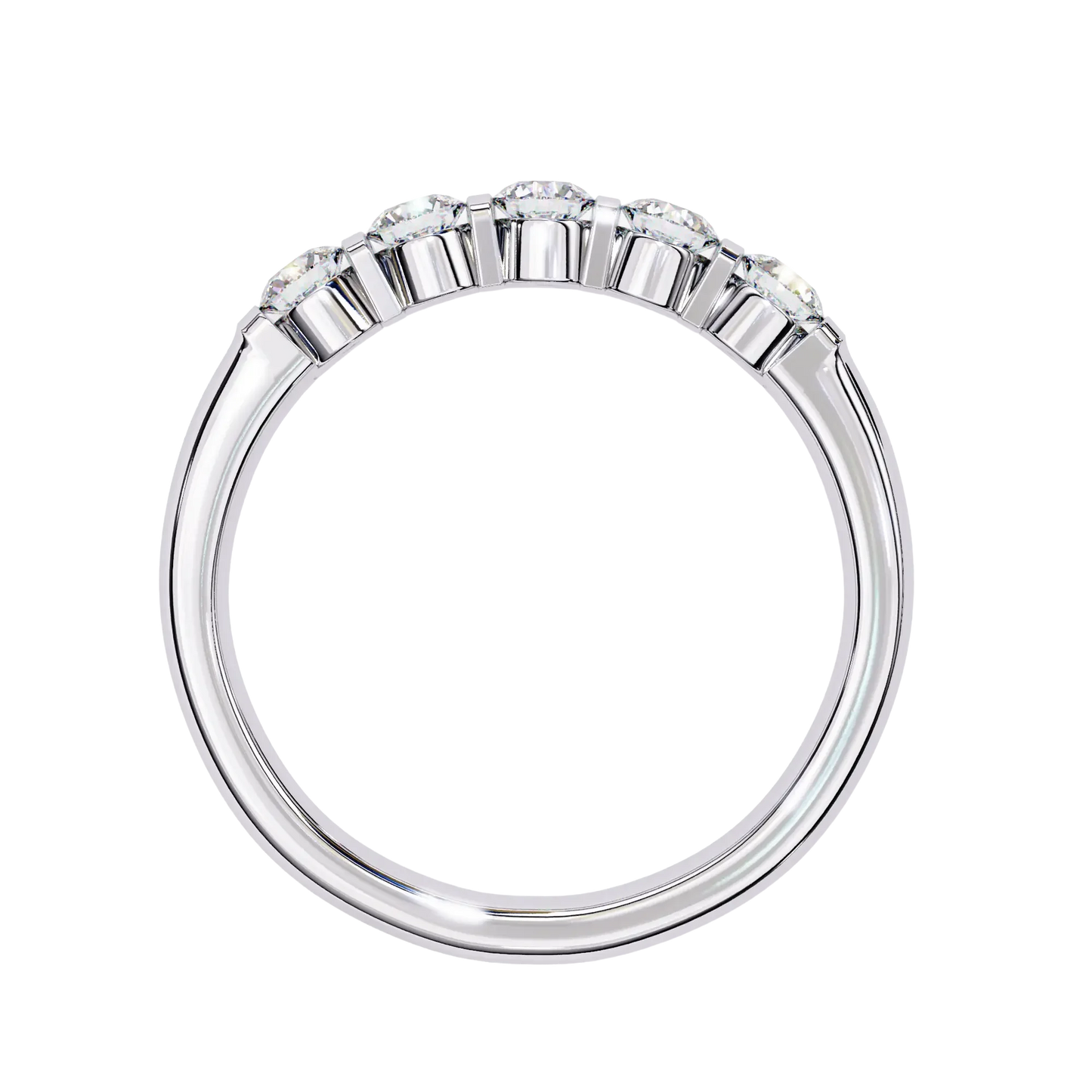 5-Stone Round Diamond Gold Band Carat Link Jewels