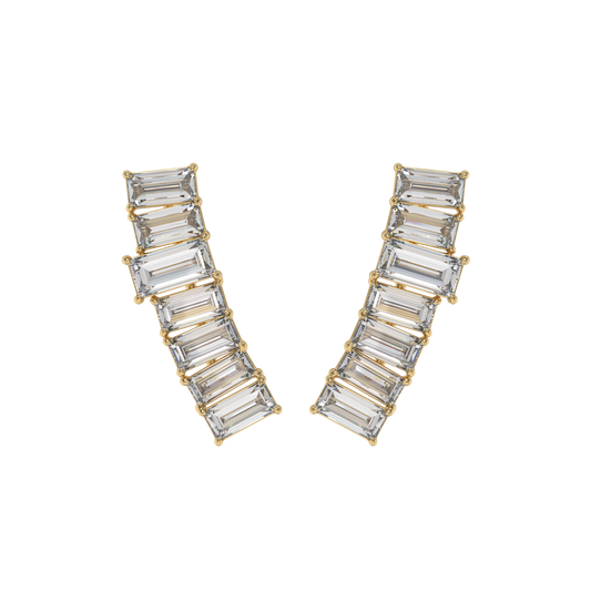 Baguette Cascade Diamond Ear Cuffs Caratlink