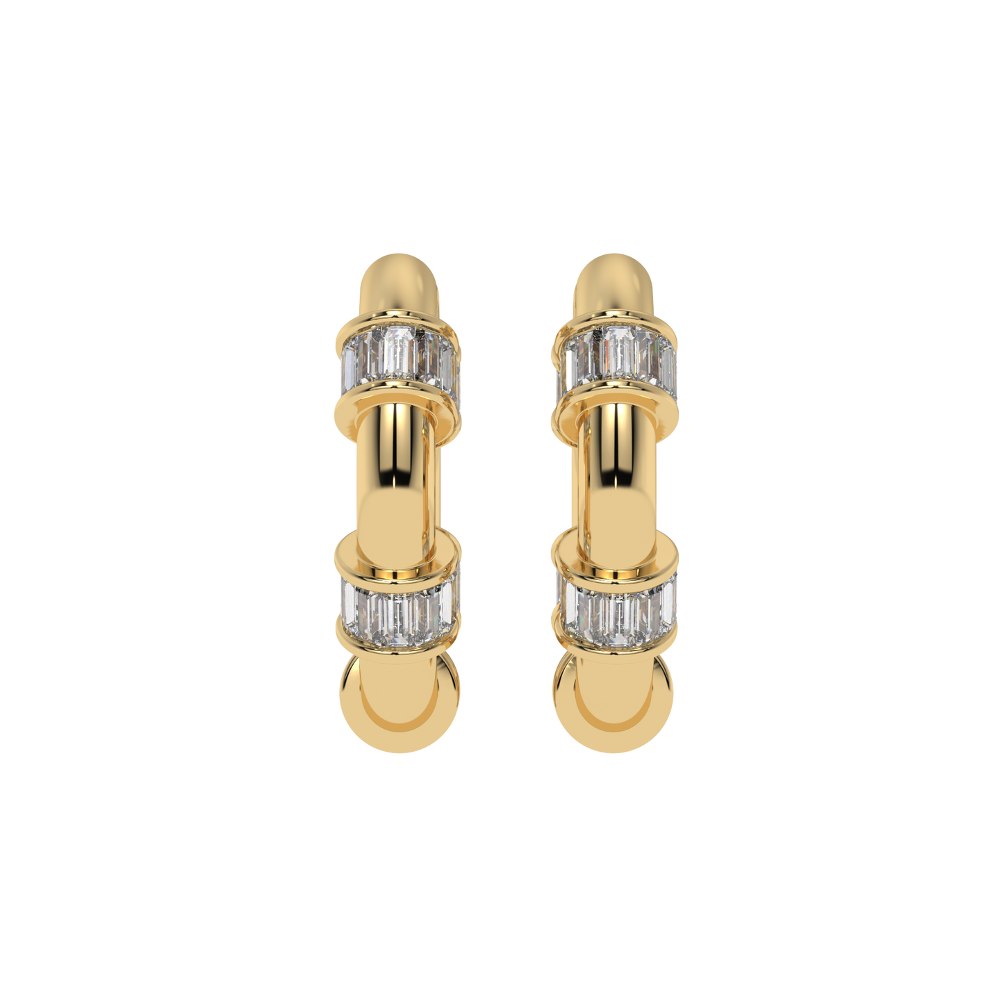 Radiant Baguette Hoop Earrings