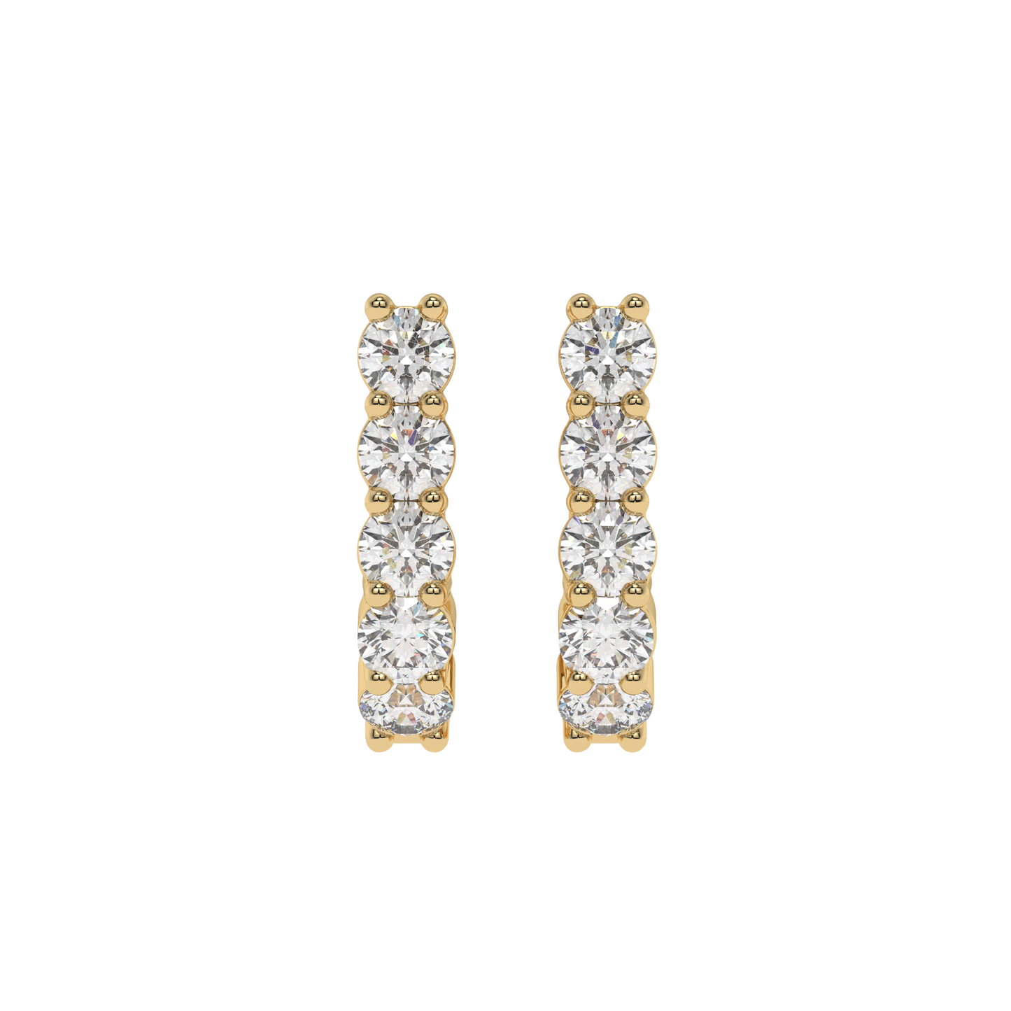 Classic Round Diamond Hoop Earrings