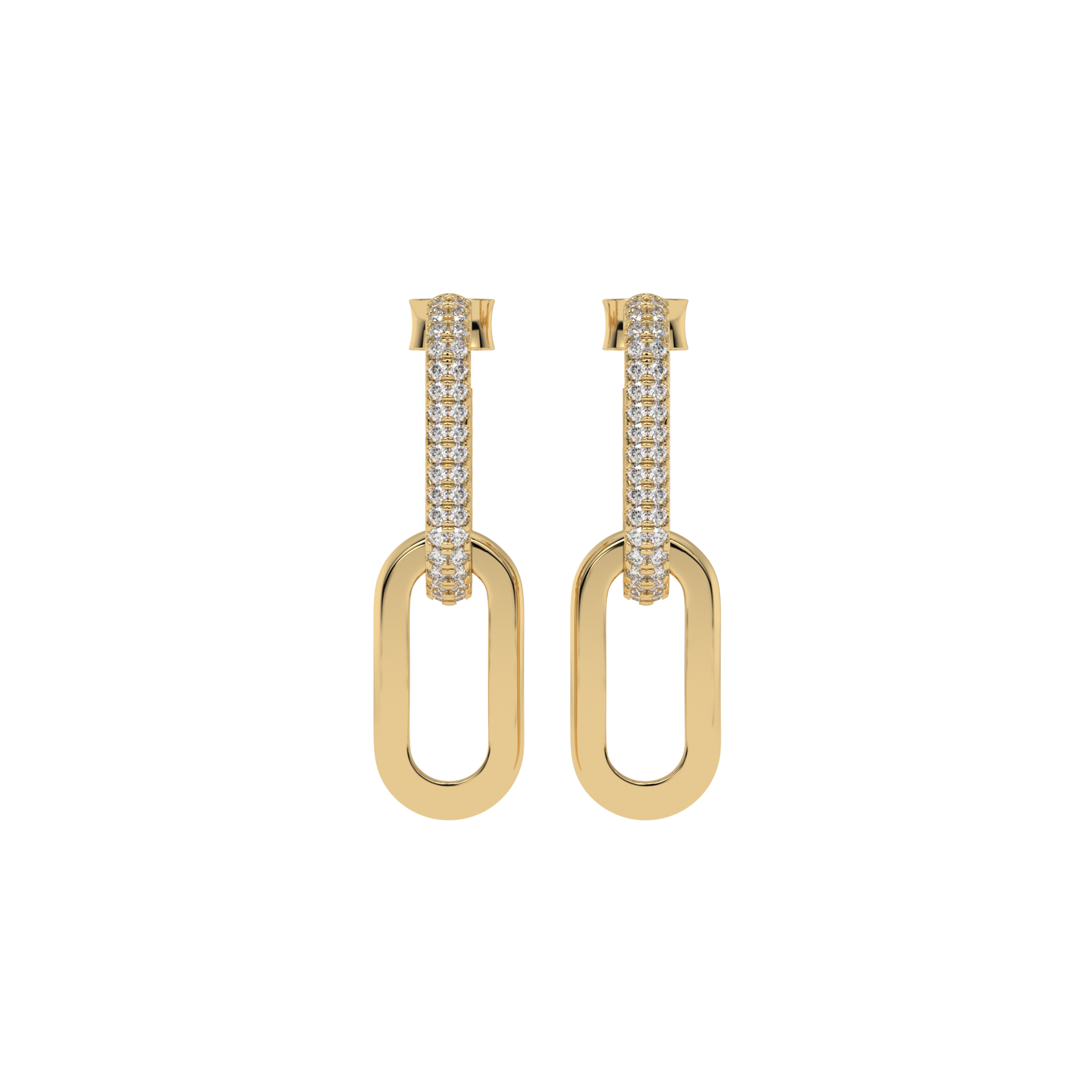 Diamond Link Drop Earrings