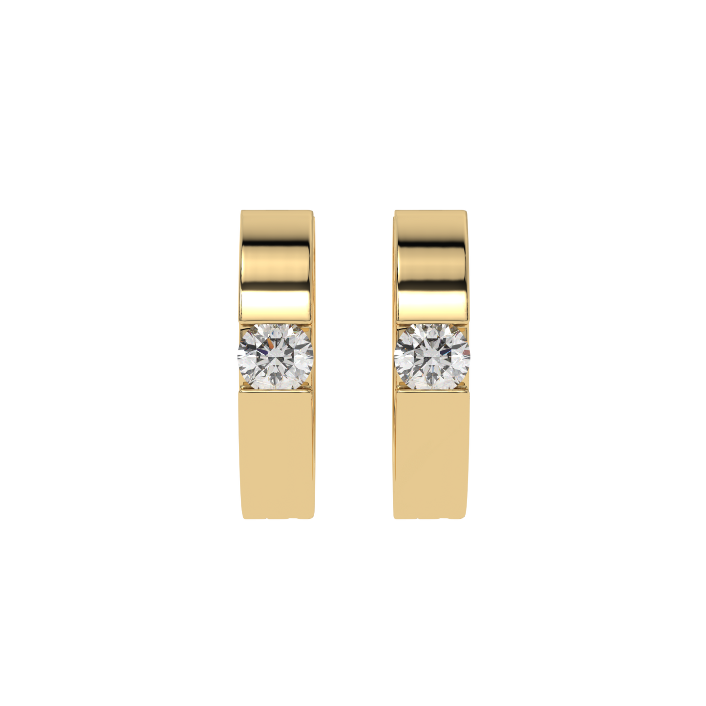 Classic Solitaire Hoop Earrings
