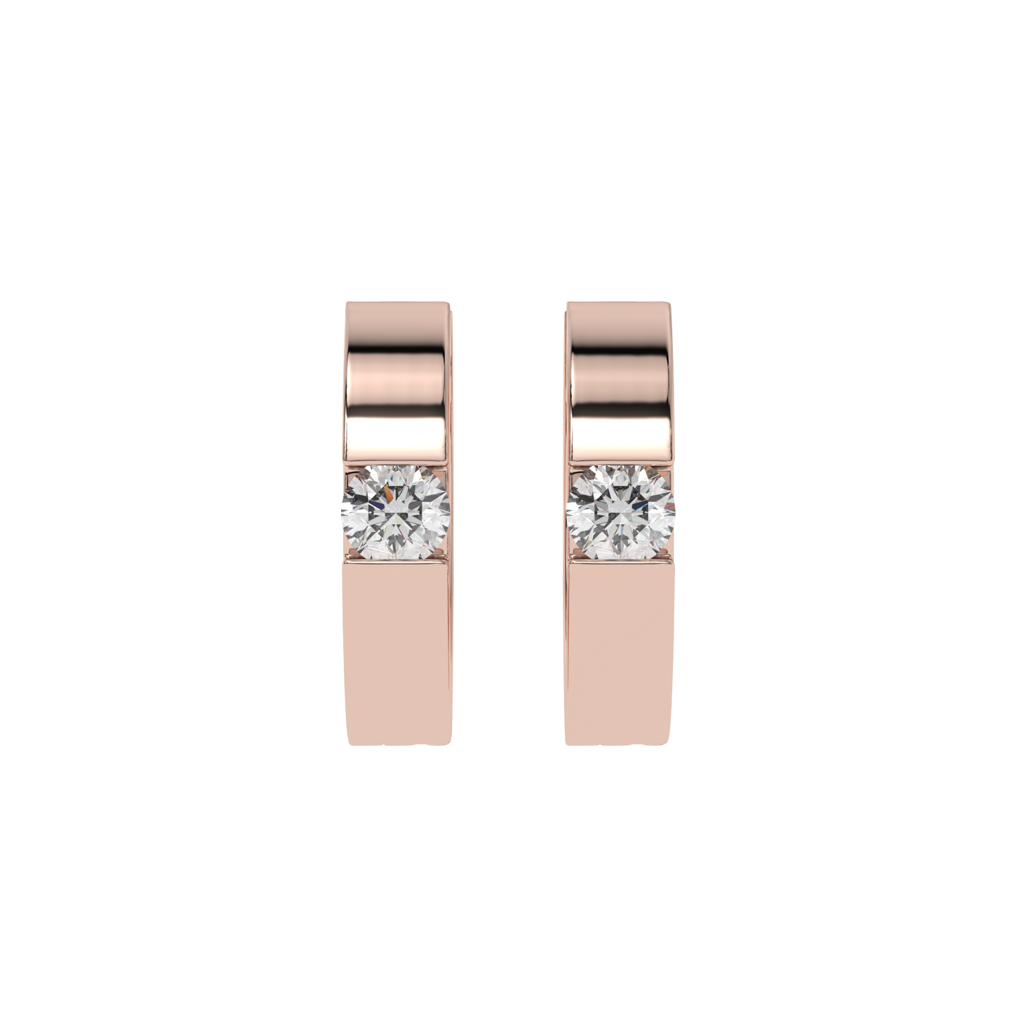 Classic Solitaire Hoop Earrings