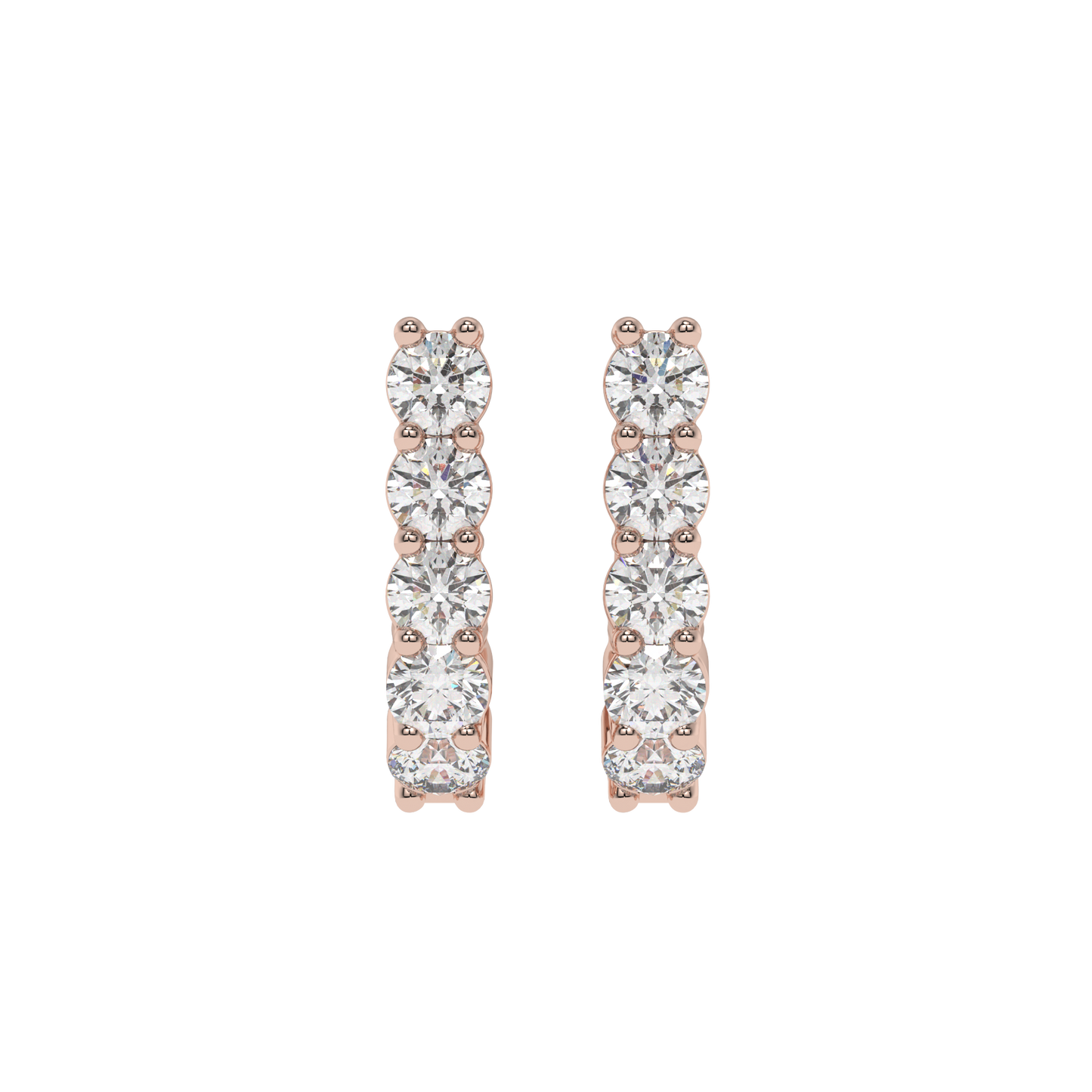 Classic Round Diamond Hoop Earrings