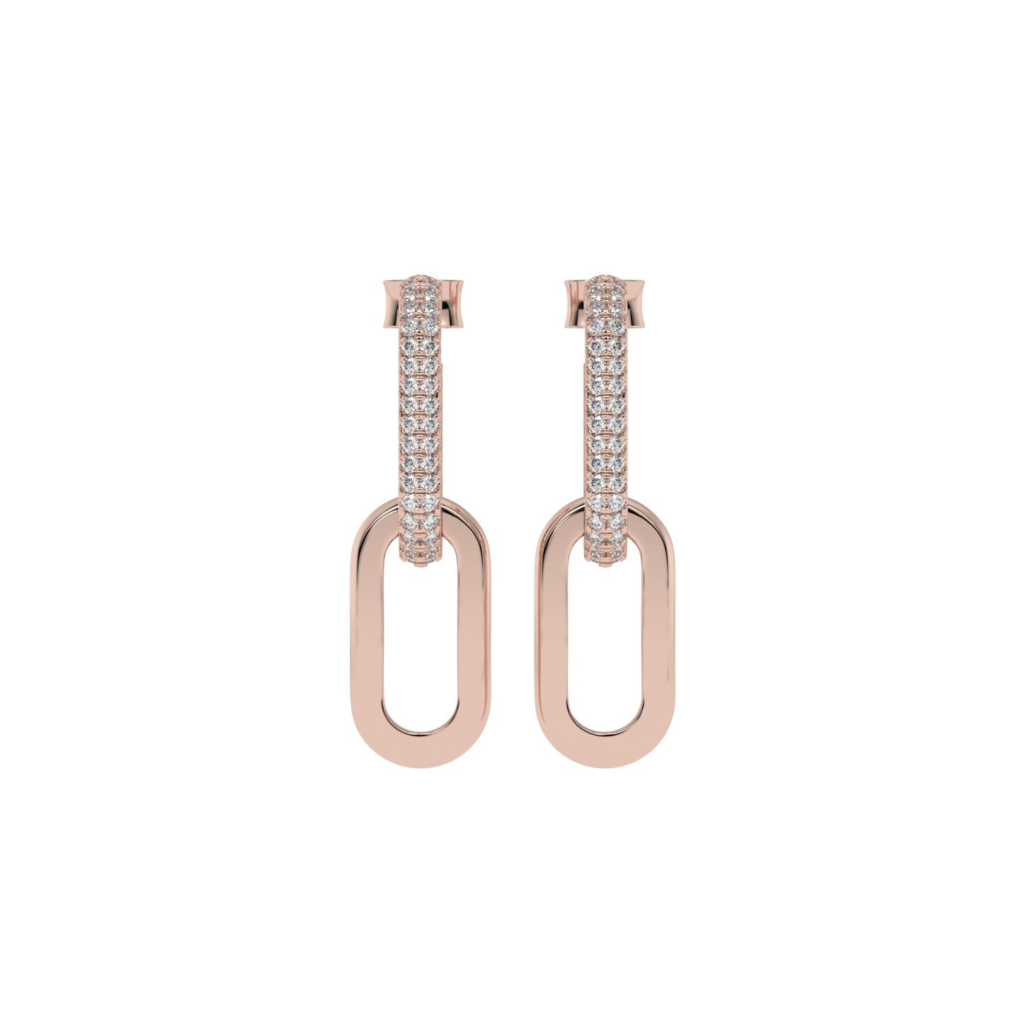 Diamond Link Drop Earrings
