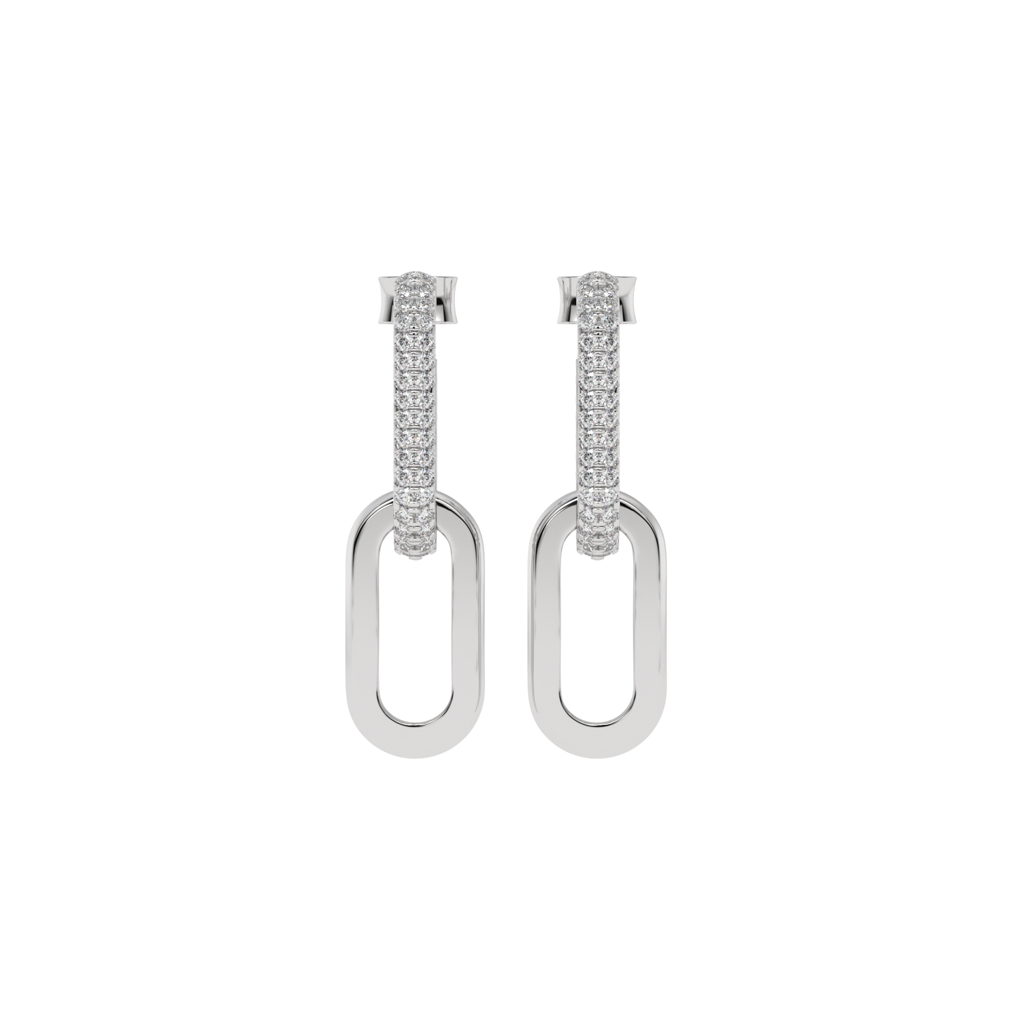 Diamond Link Drop Earrings