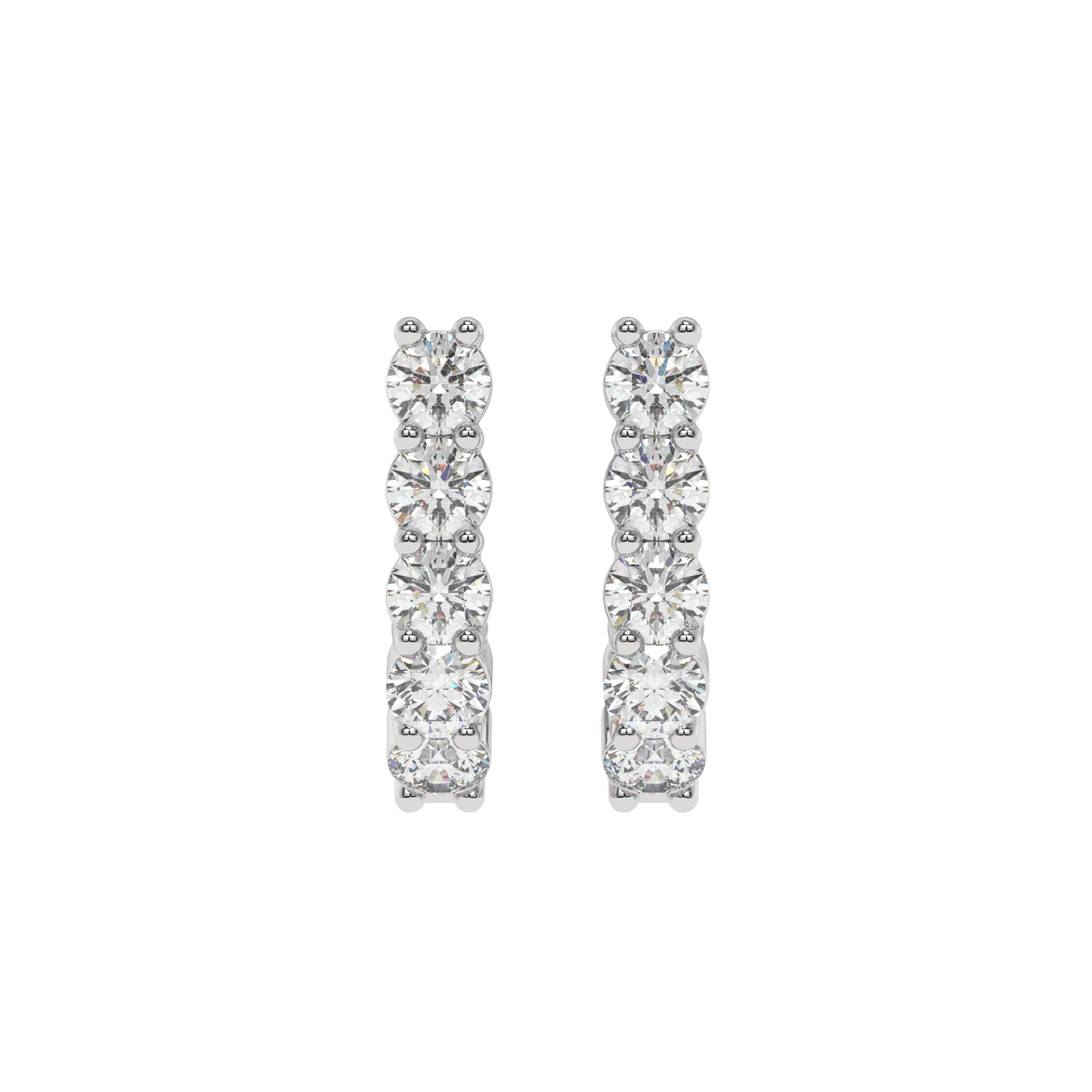 Classic Round Diamond Hoop Earrings