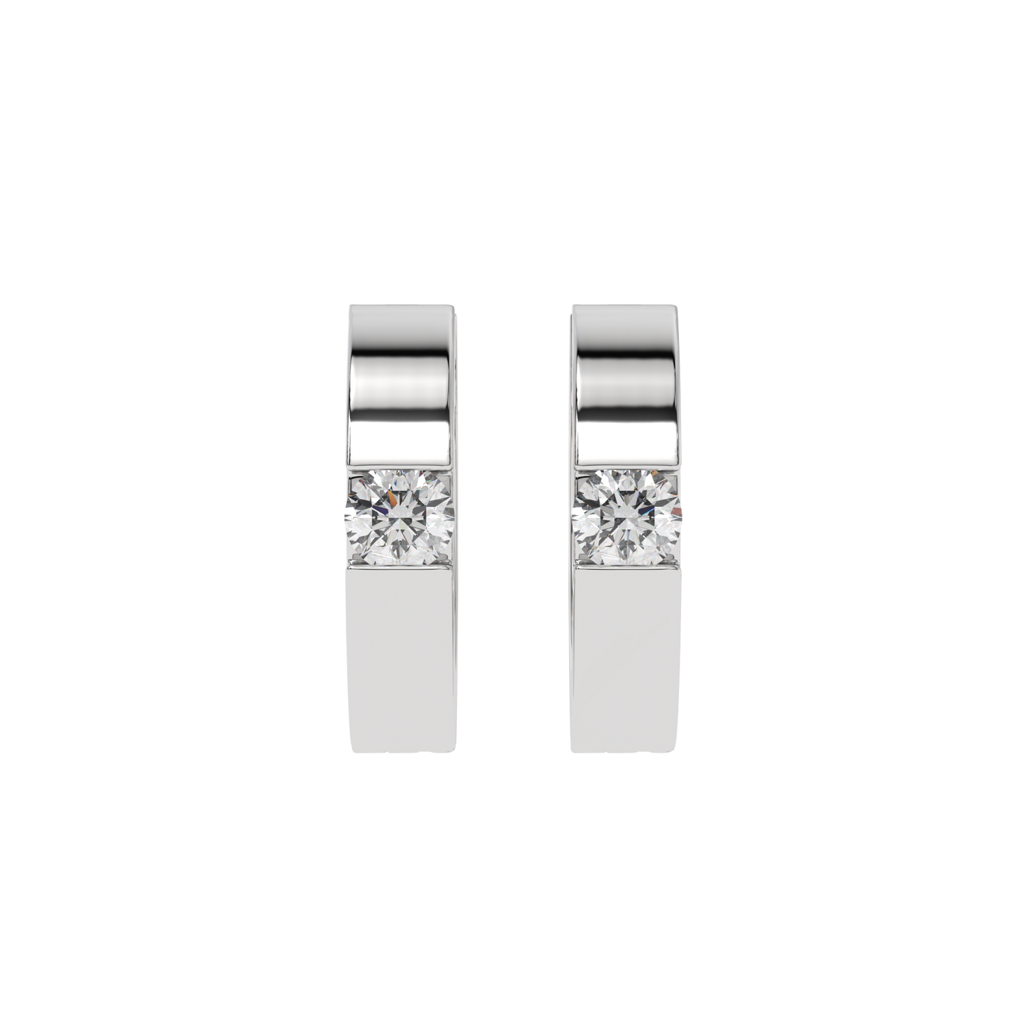 Classic Solitaire Hoop Earrings