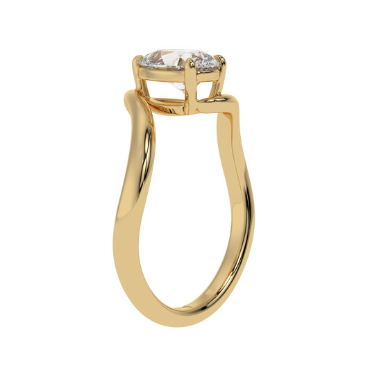 Grace Twist Pear Solitaire Ring - Caratlink