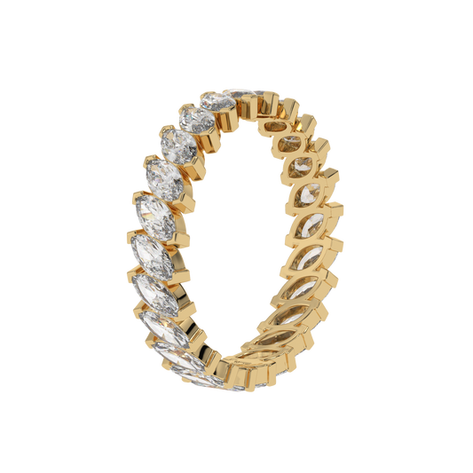 Eternal Emerald & Oval Diamond Eternity Ring Caratlink