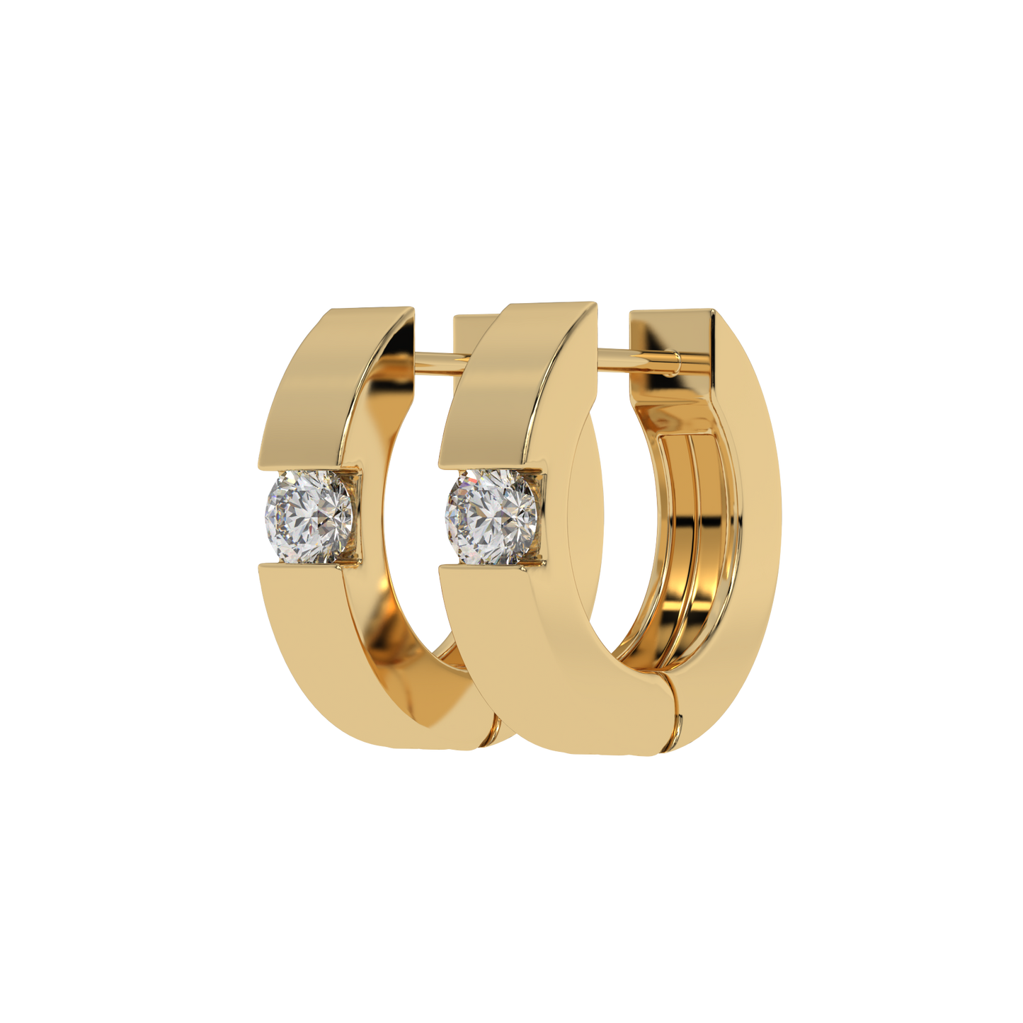Classic Solitaire Hoop Earrings