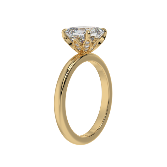 Royal Blossom Asscher Solitaire Ring - Caratlink