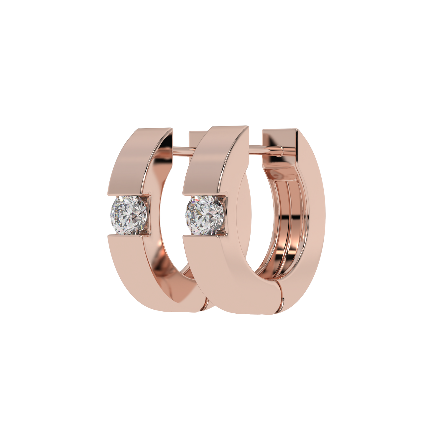 Classic Solitaire Hoop Earrings