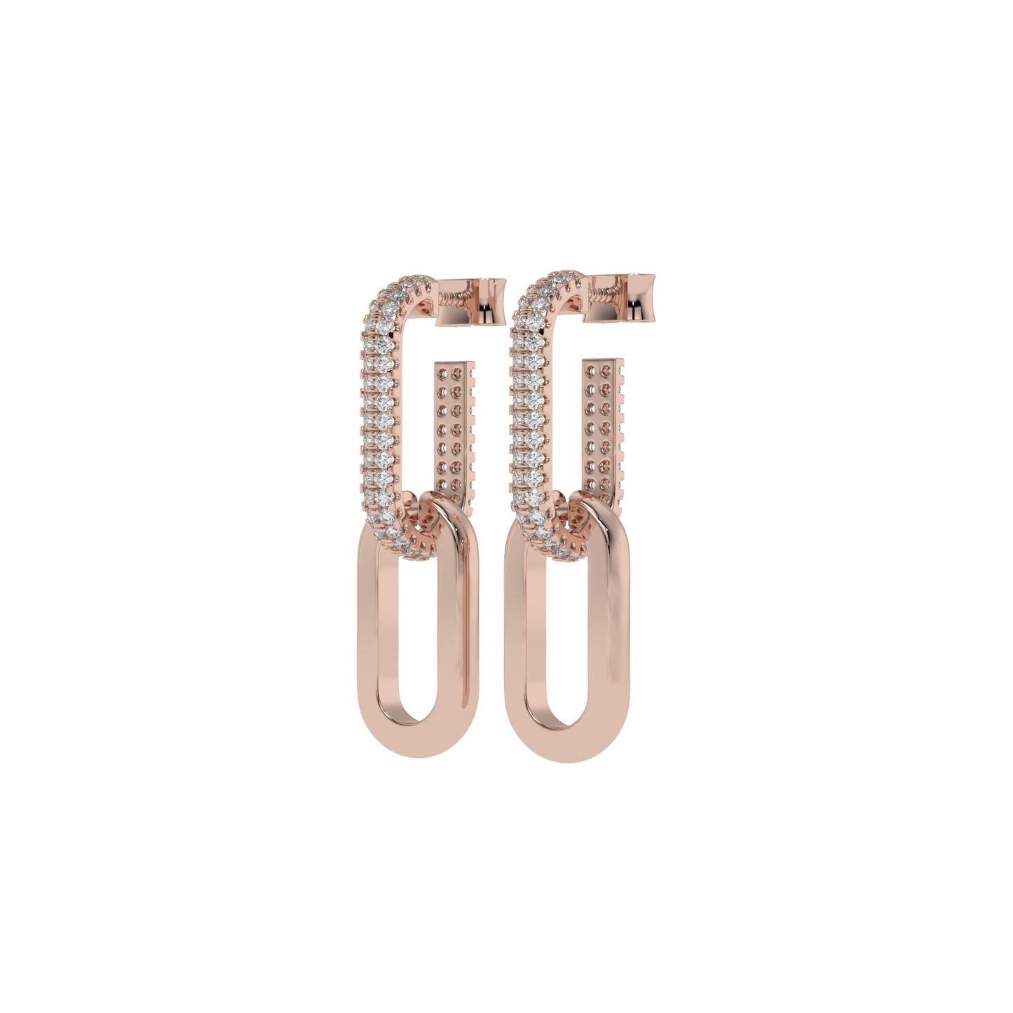 Diamond Link Drop Earrings