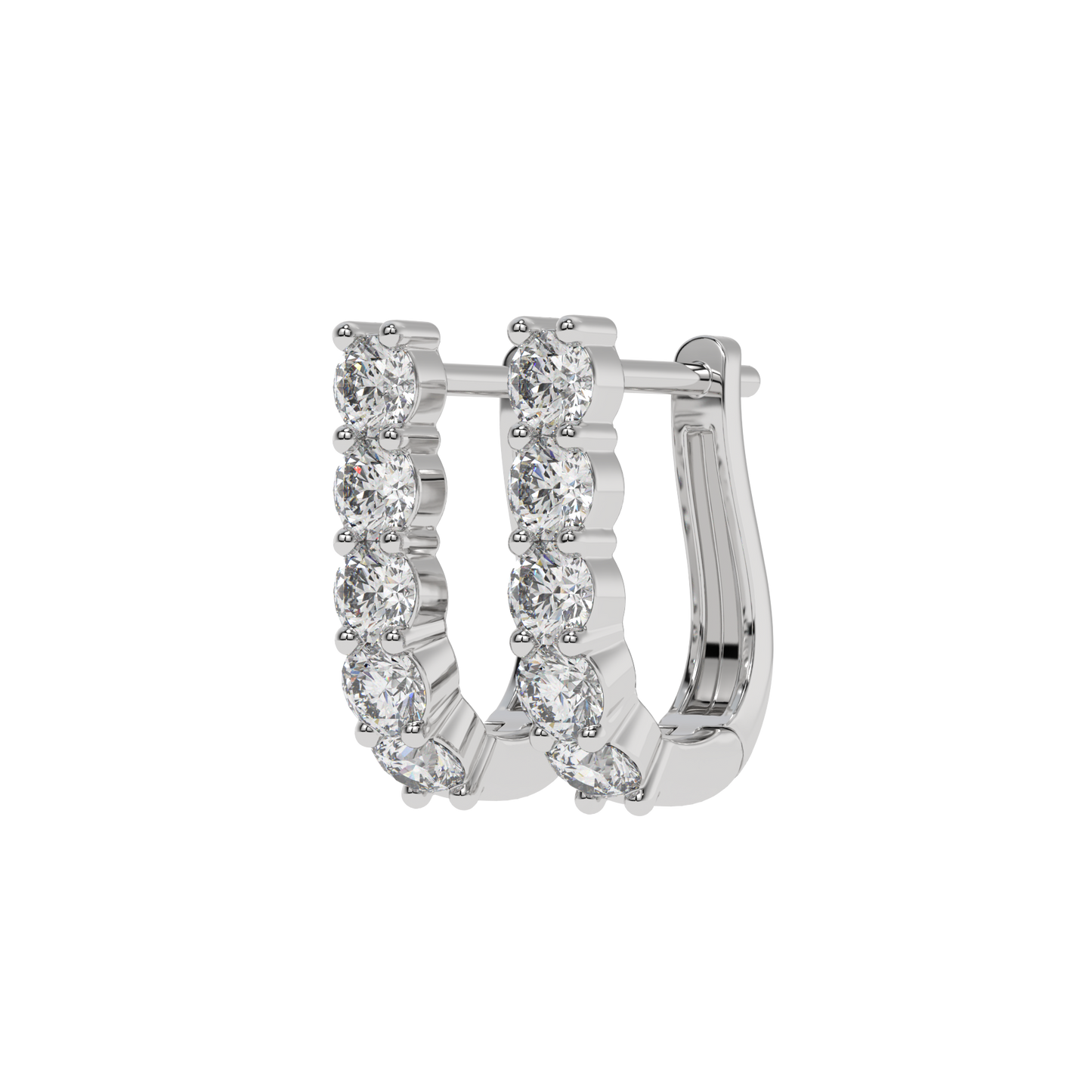 Classic Round Diamond Hoop Earrings