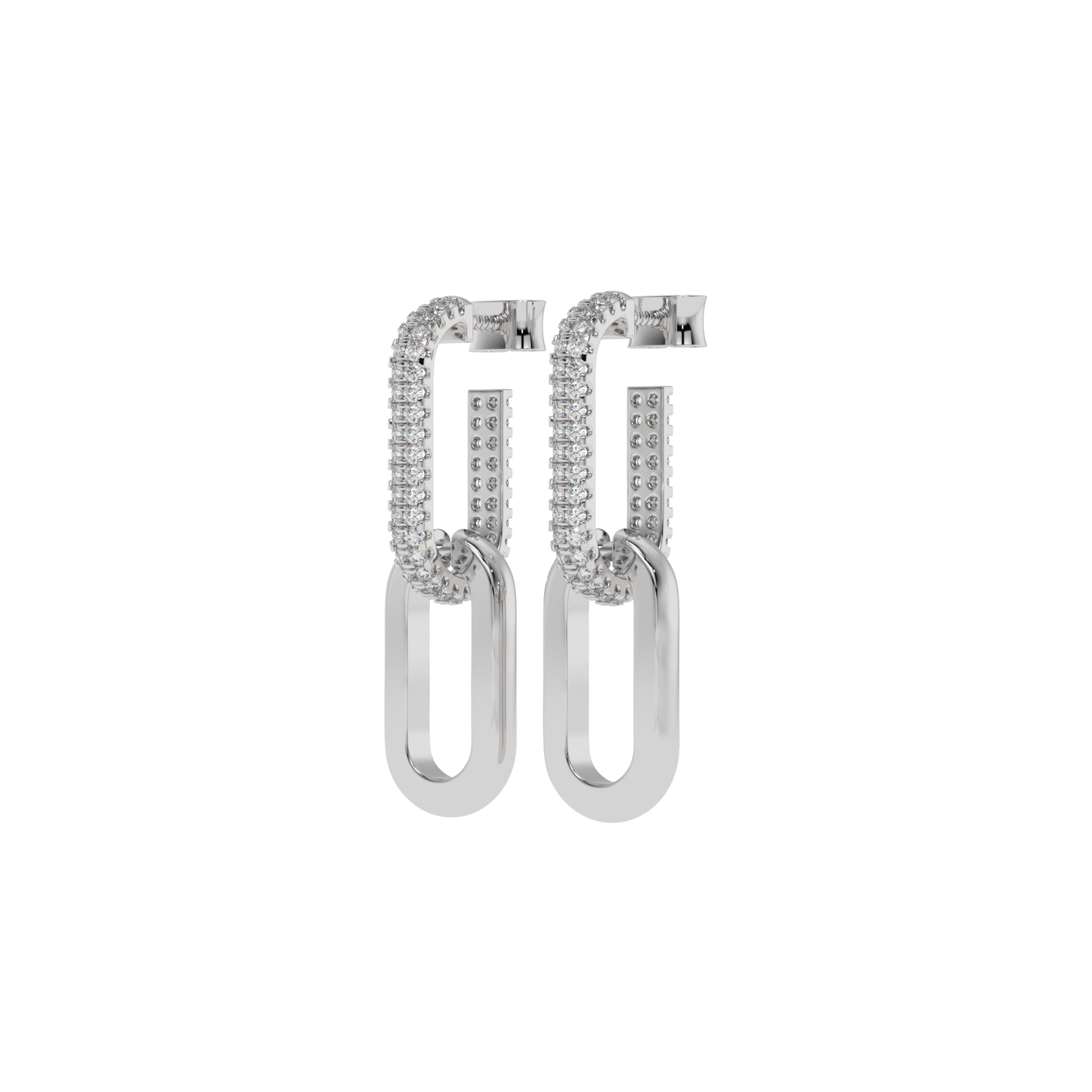 Diamond Link Drop Earrings