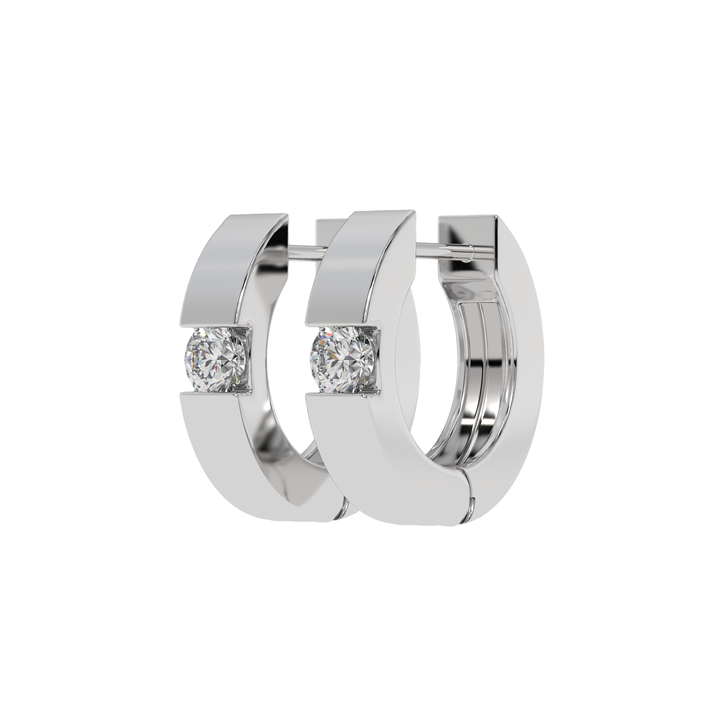 Classic Solitaire Hoop Earrings