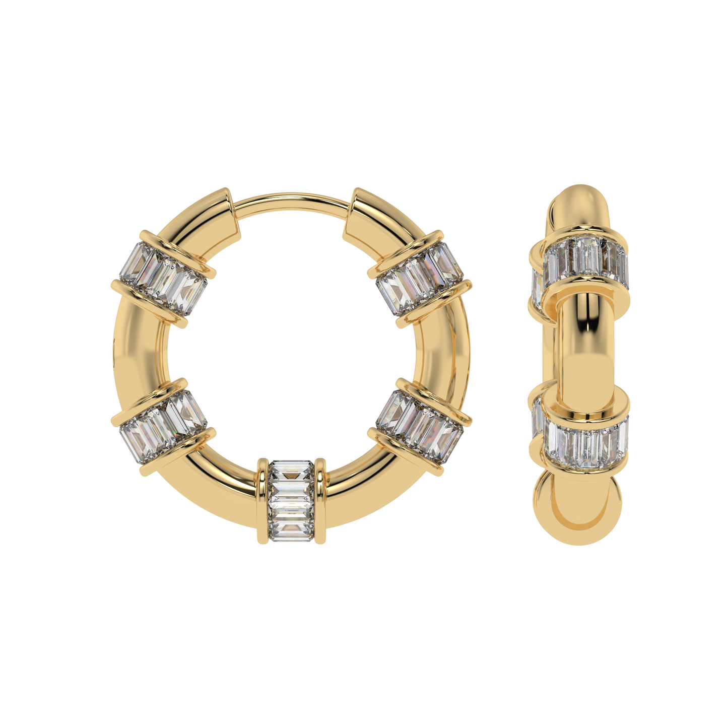 Radiant Baguette Hoop Earrings