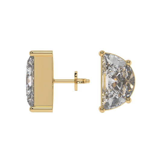 Half Moon Diamond Stud Earrings Caratlink