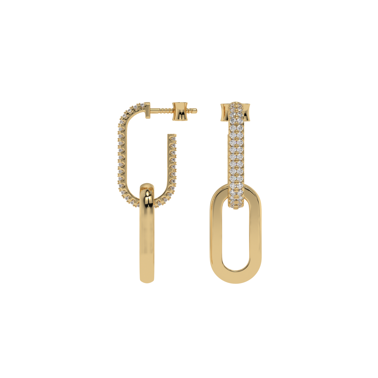 Diamond Link Drop Earrings