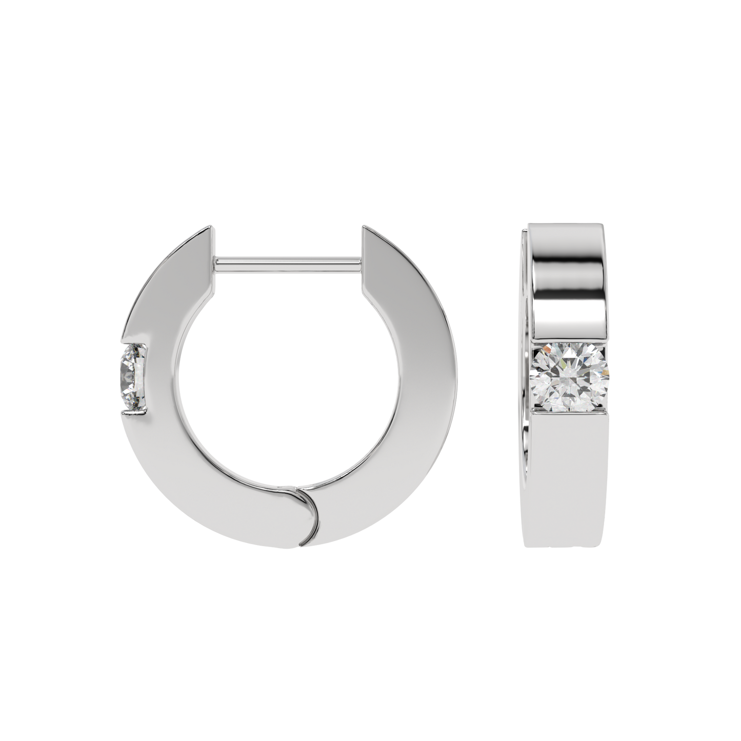 Classic Solitaire Hoop Earrings