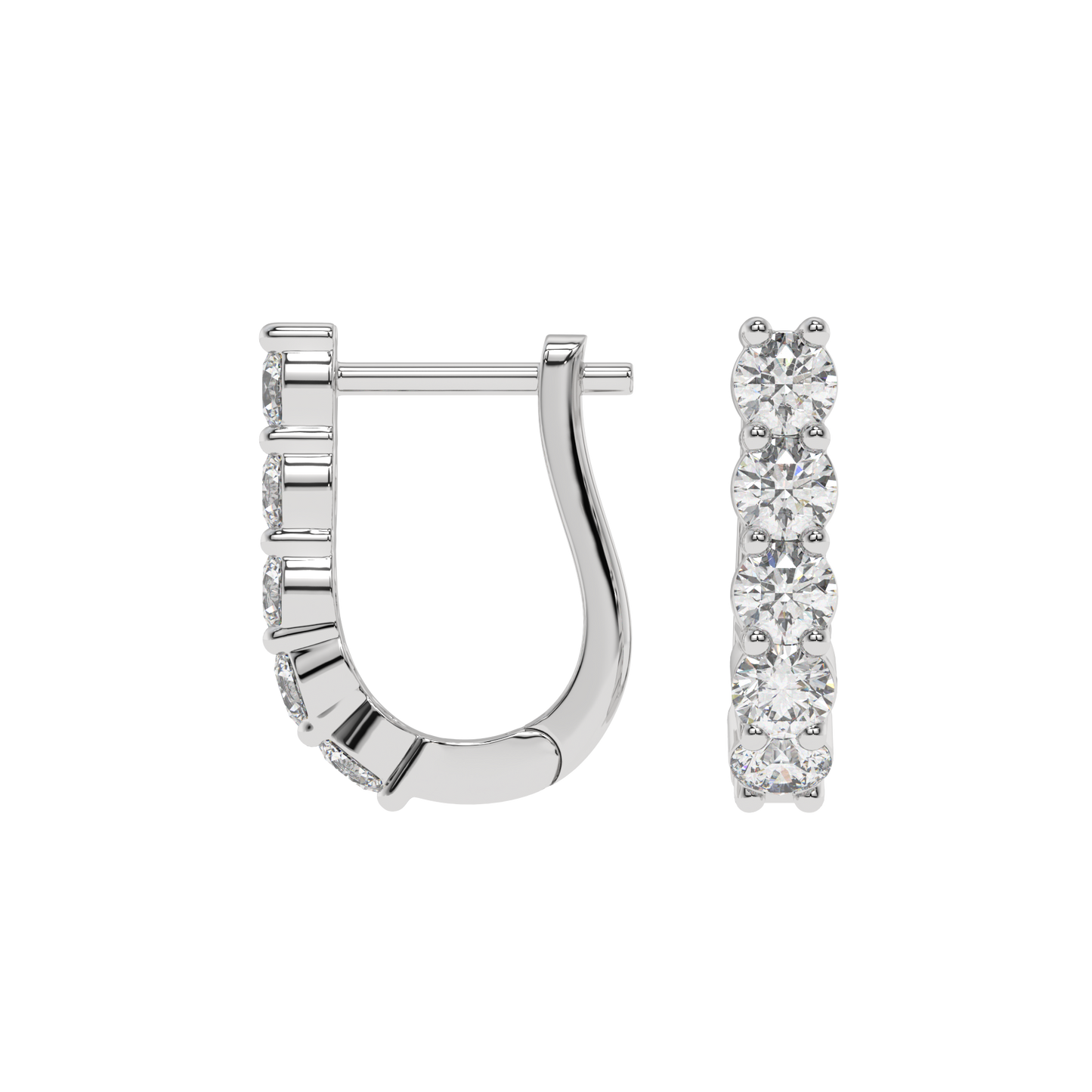 Classic Round Diamond Hoop Earrings