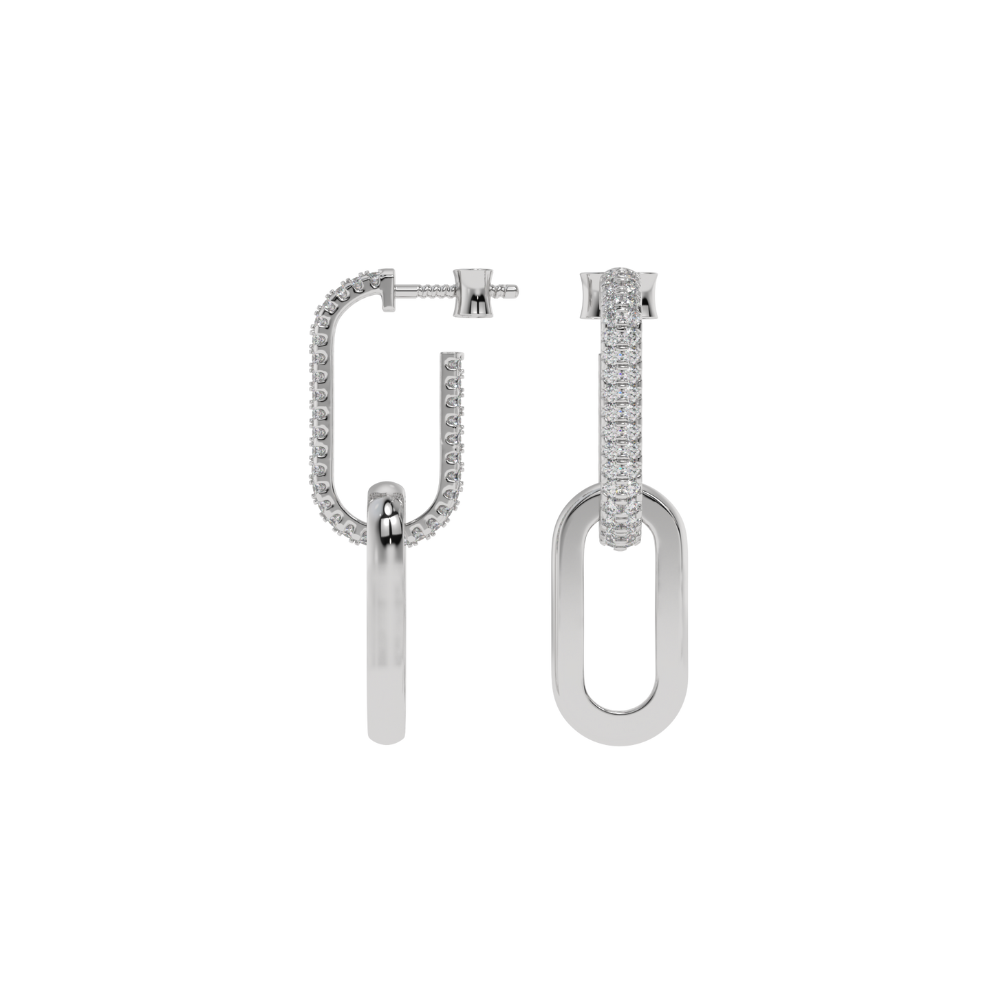 Diamond Link Drop Earrings