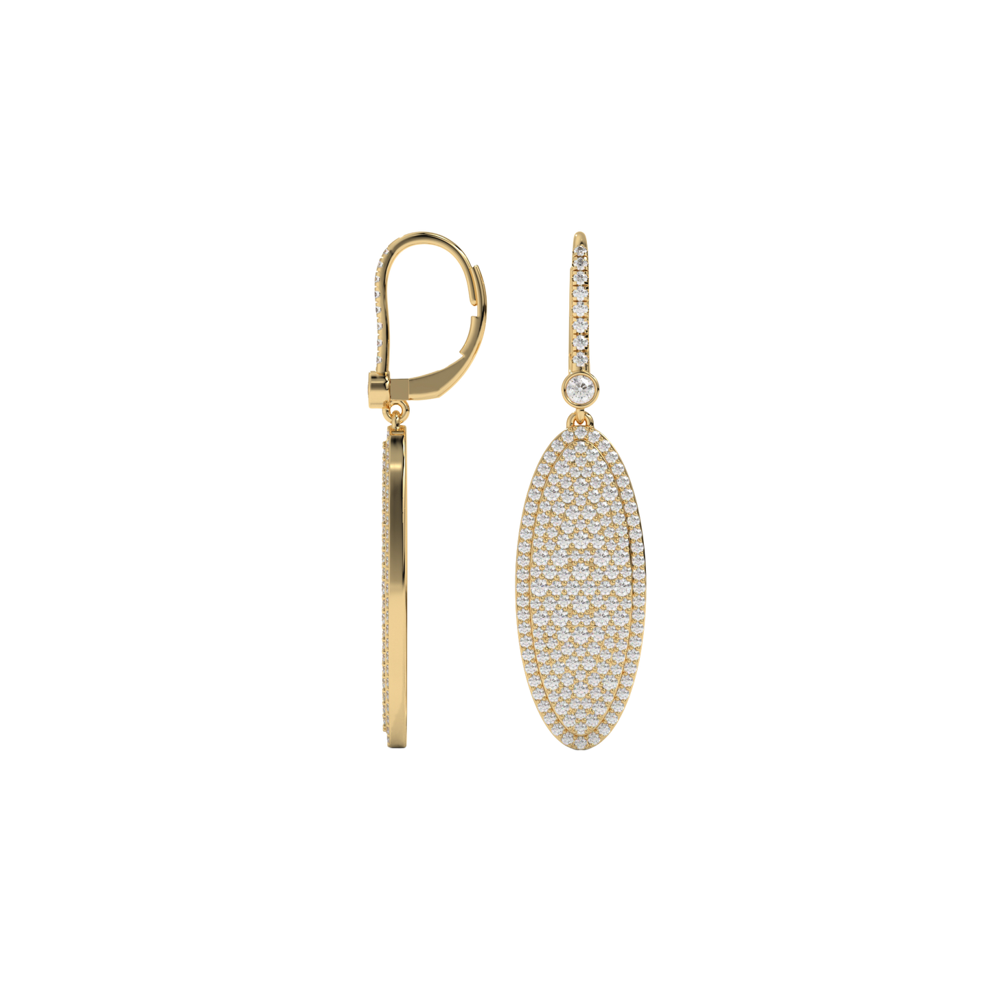 Luminous Oval Drop Earrings