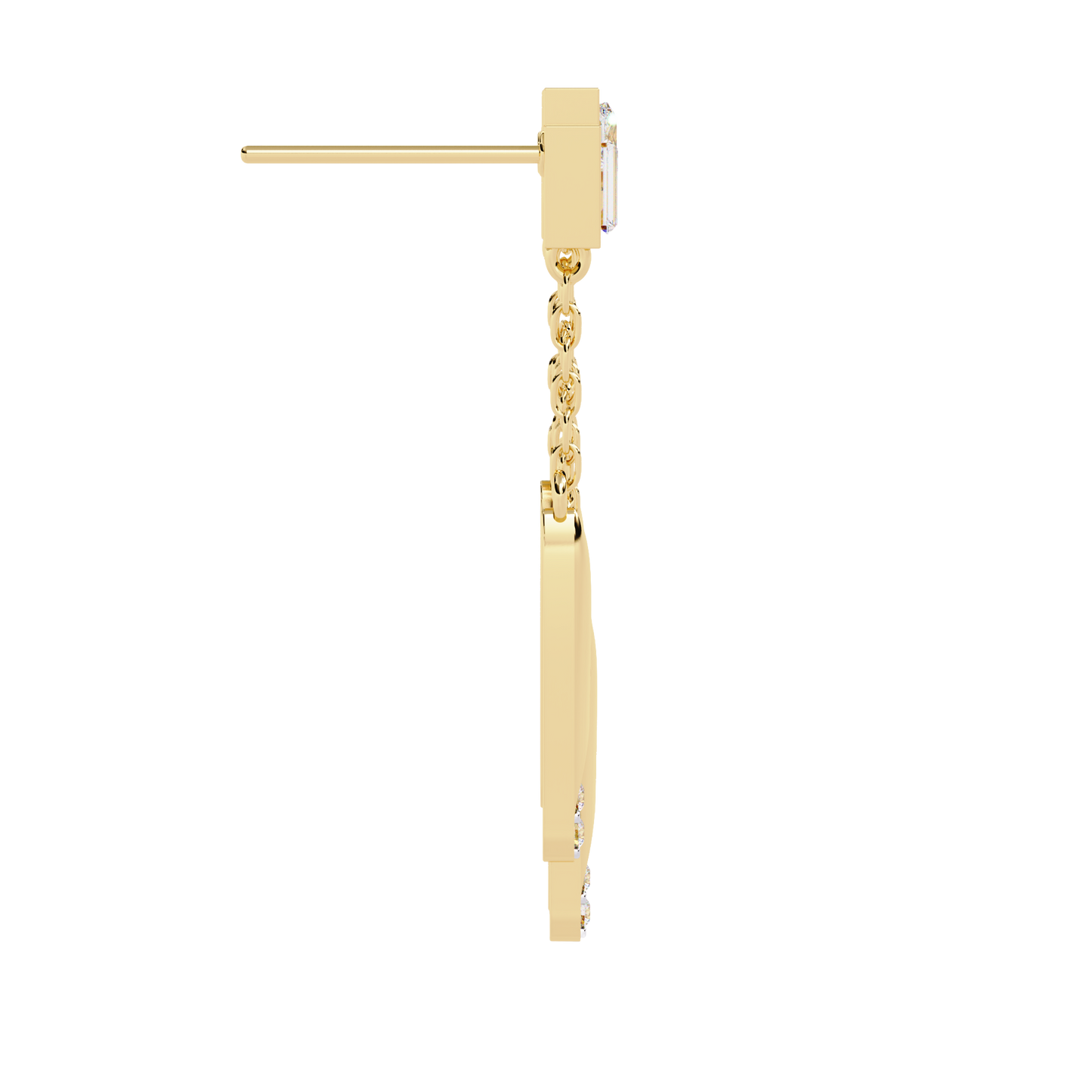 Modern Diamond Drop Chain Earrings