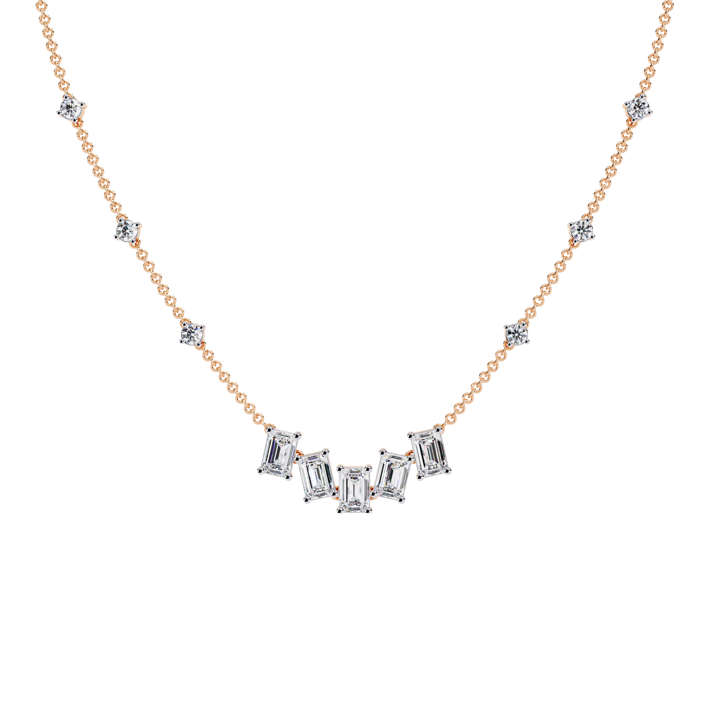 Emerald Symphony Diamond Necklace