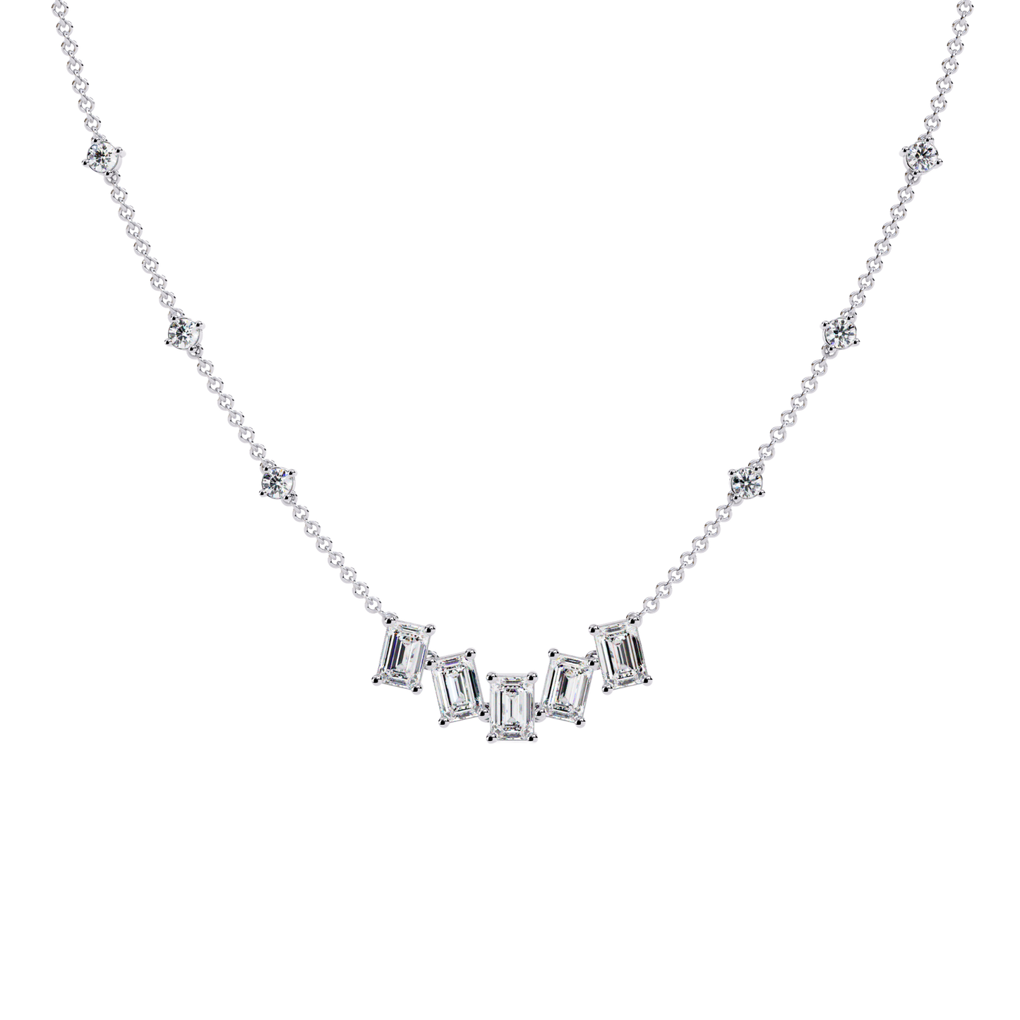 Emerald Symphony Diamond Necklace