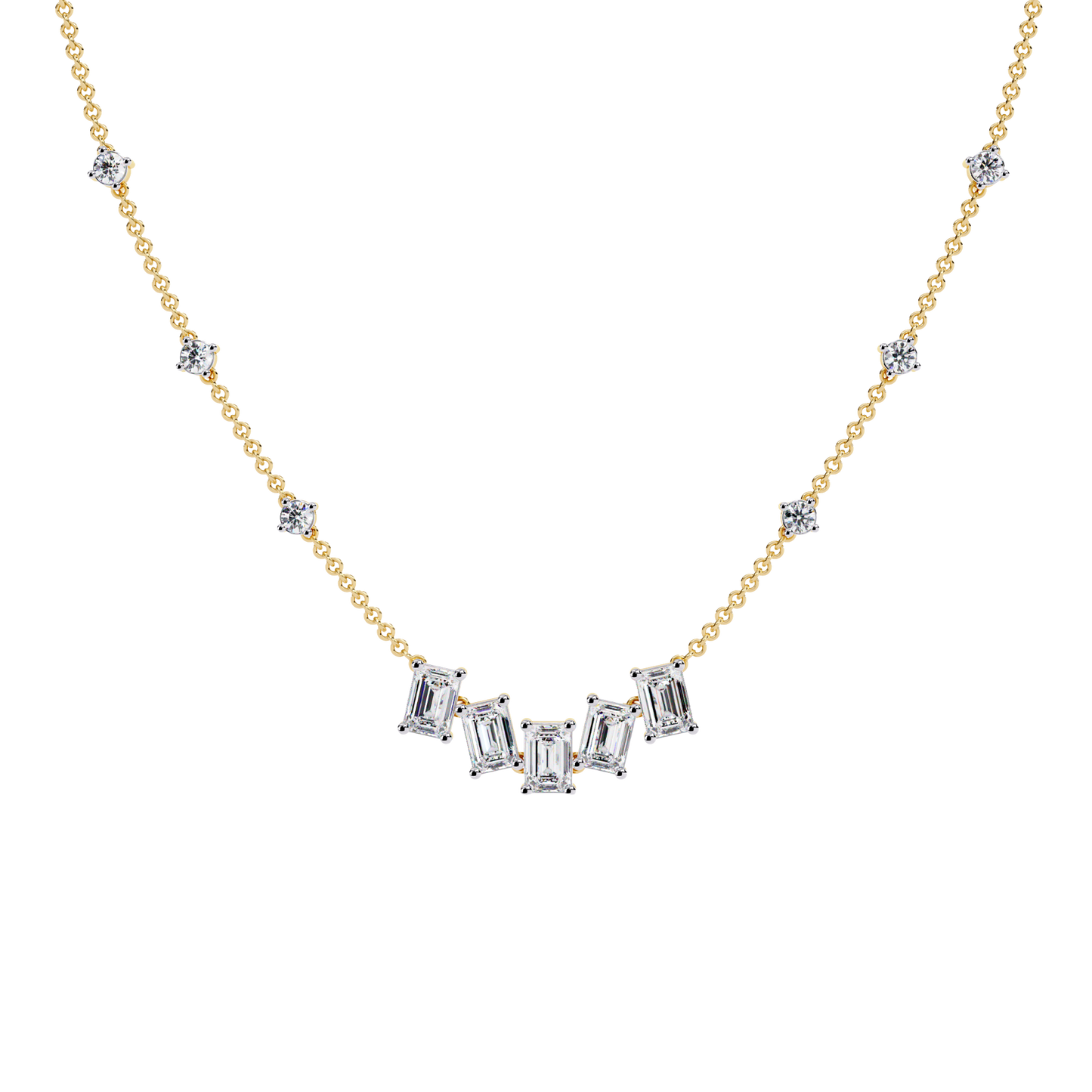 Emerald Symphony Diamond Necklace
