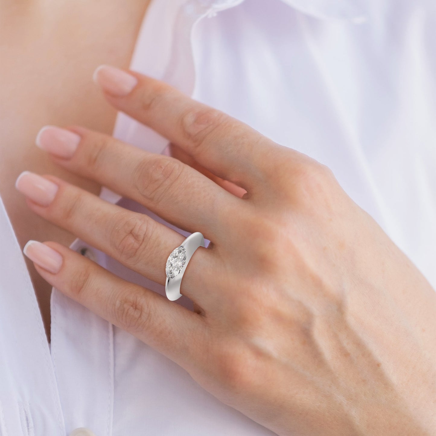 Sleek Marquise Bezel Ring - Caratlink