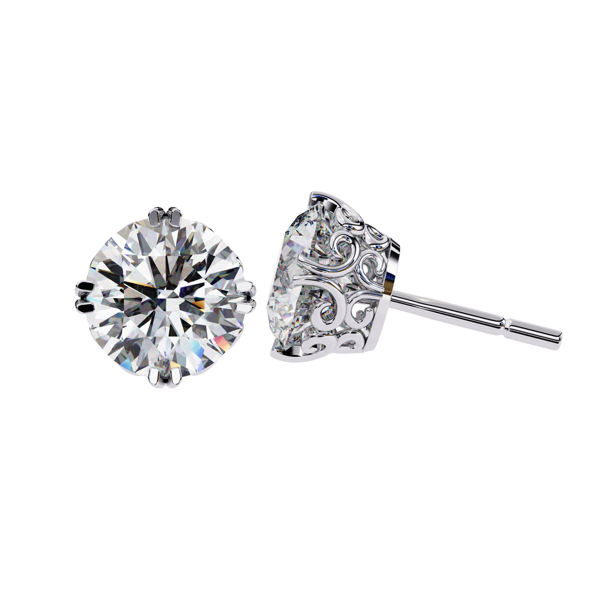 Vintage Filigree Diamond Studs CaratLink