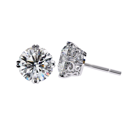 Vintage Filigree Diamond Studs CaratLink