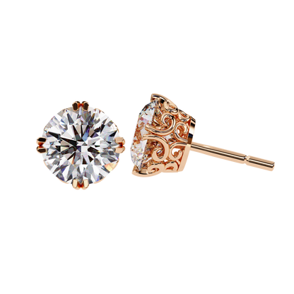 Vintage Filigree Diamond Studs CaratLink