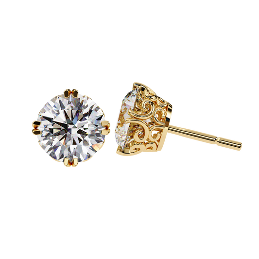 Vintage Filigree Diamond Studs