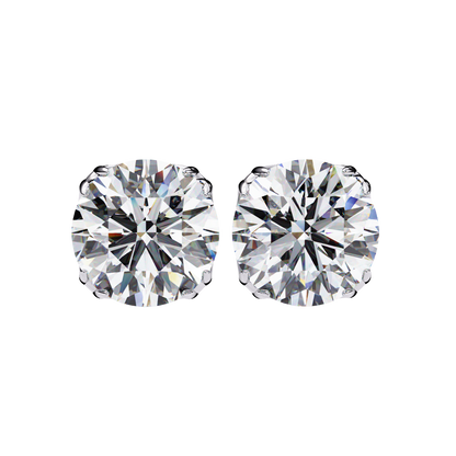 Classic Round Solitaire Diamond Stud Earrings Caratlink