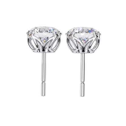 Classic Round Solitaire Diamond Stud Earrings Caratlink