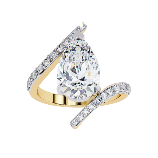 Pear Solitaire Ring