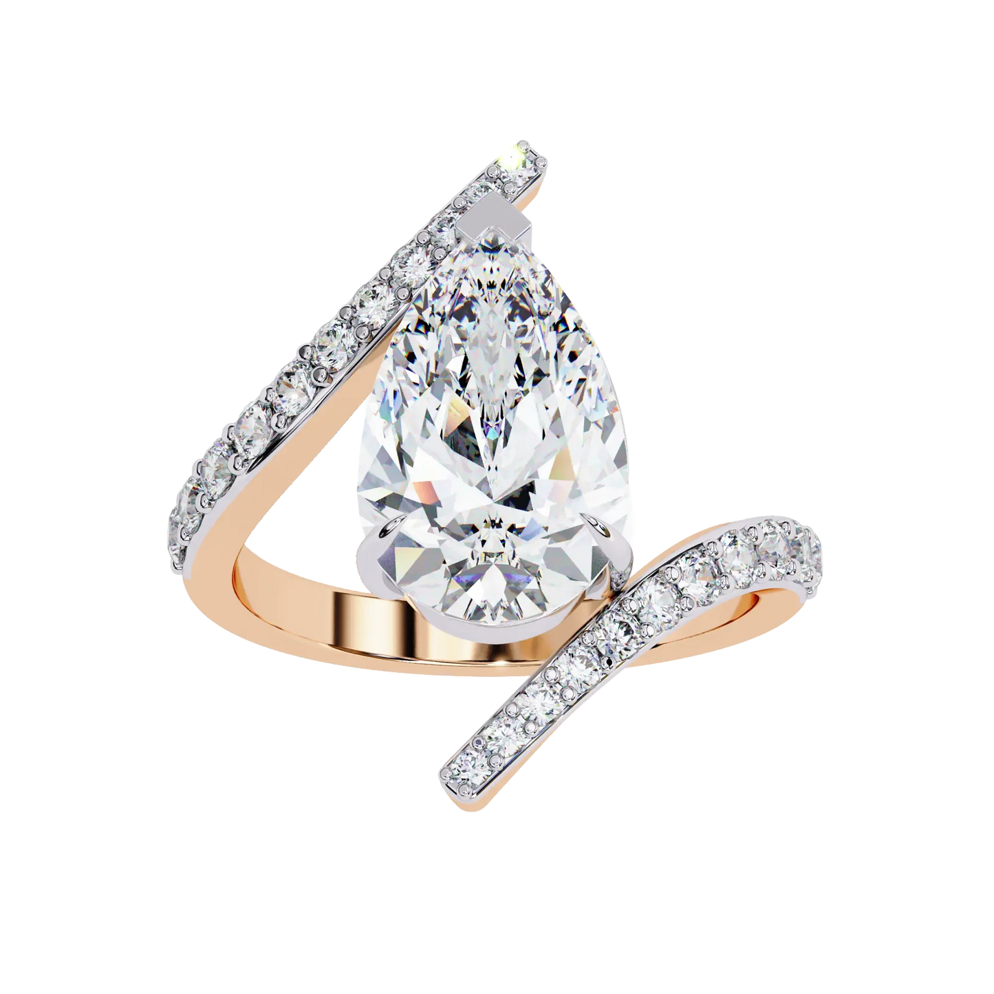 Pear Solitaire Ring